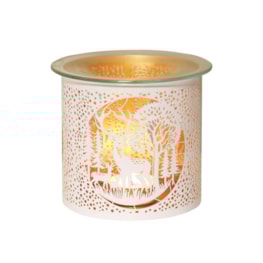 Tealight Wax Melter and Candle Holder -White&Gold Silhouette Melter Deer Family Tealight Wax Melter and Candle Holder -White&Gold Silhouette Melter Deer Family