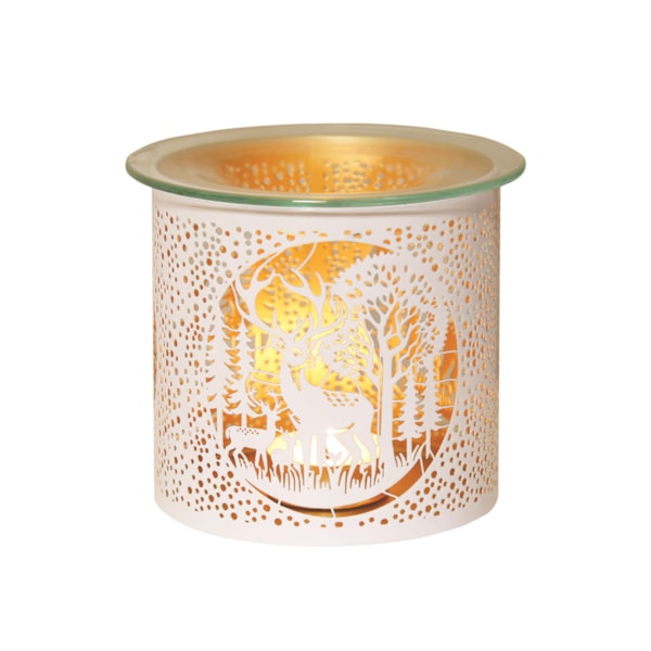 Tealight Wax Melter and Candle Holder -White&Gold Silhouette Melter Deer Family Tealight Wax Melter and Candle Holder -White&Gold Silhouette Melter Deer Family