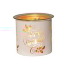 Tealight Wax Melter and Candle Holder - White & Gold Silhouette Melter Merry Tealight Wax Melter and Candle Holder - White & Gold Silhouette Melter Merry