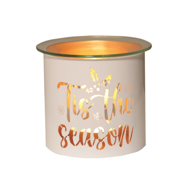 Tealight Wax Melter and Candle Holder - White & Gold Silhouette Melter Tis the Tealight Wax Melter and Candle Holder - White & Gold Silhouette Melter Tis the
