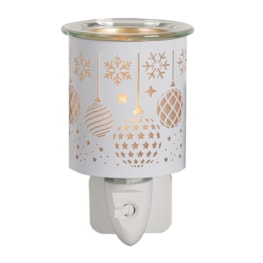 Wax Melter Plug In - White & Gold Silhouette Baubles 13cm Wax Melter Plug In - White & Gold Silhouette Baubles 13cm