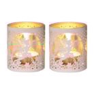 Votive Holder Metal Silhouette – White and Gold Fly Fairy set of two Votive Holder Metal Silhouette – White and Gold Fly Fairy set of two