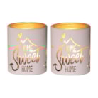 Votive Holder Metal Silhouette – White and Gold Home set of two Votive Holder Metal Silhouette – White and Gold Home set of two