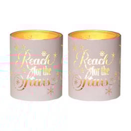 Votive Holder Metal Silhouette – White and Gold Reach set of two Votive Holder Metal Silhouette – White and Gold Reach set of two