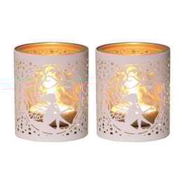 Votive Holder Metal Silhouette – White and Gold Seated Fairy set of two Votive Holder Metal Silhouette – White and Gold Seated Fairy set of two