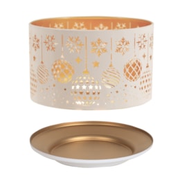 Jar Shade & Tray Set Metal Silhouette - White Baubles Jar Shade & Tray Set Metal Silhouette - White Baubles