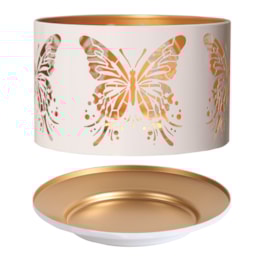 Jar Shade & Tray Set Metal Silhouette - White Butterfly Jar Shade & Tray Set Metal Silhouette - White Butterfly