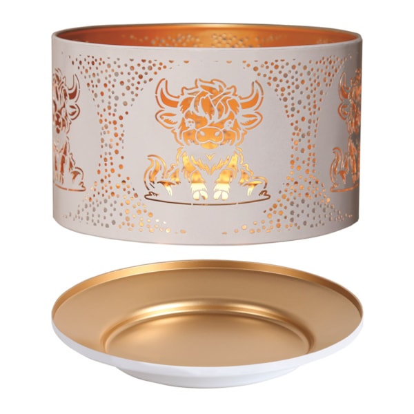 Jar Shade & Tray Set Metal Silhouette - White Highland Jar Shade & Tray Set Metal Silhouette - White Highland