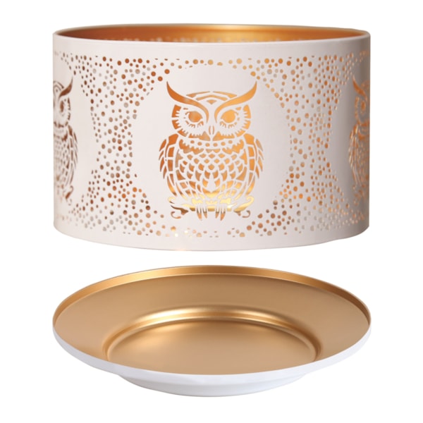 Jar Shade & Tray Set Metal Silhouette - White Owl Jar Shade & Tray Set Metal Silhouette - White Owl