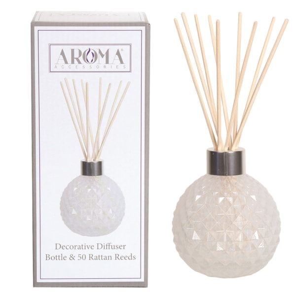 White Lustre Glass Reed Diffuser & 50 Rattan Reeds White Lustre Glass Reed Diffuser & 50 Rattan Reeds