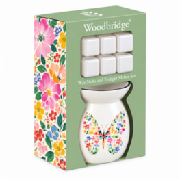Woodbridge Wax Melts & Tealight Melter Set – Floral Butterfly Woodbridge Wax Melts & Tealight Melter Set – Floral Butterfly