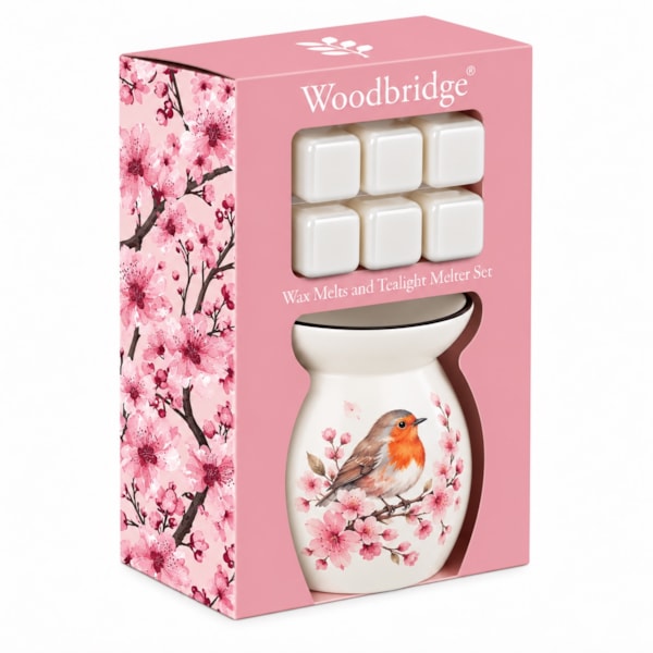 Woodbridge Wax Melts & Tealight Melter Set – Spring Robin Woodbridge Wax Melts & Tealight Melter Set – Spring Robin