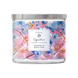 Orchids & White Oak Wax Tumbler Candle Jar by Woodbridge 410g Orchids & White Oak Wax Tumbler Candle Jar by Woodbridge 410g